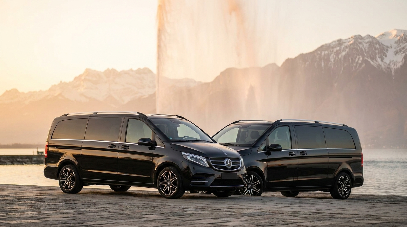 Mercedes V-Class minibus for hire in Geneva, Switzerland