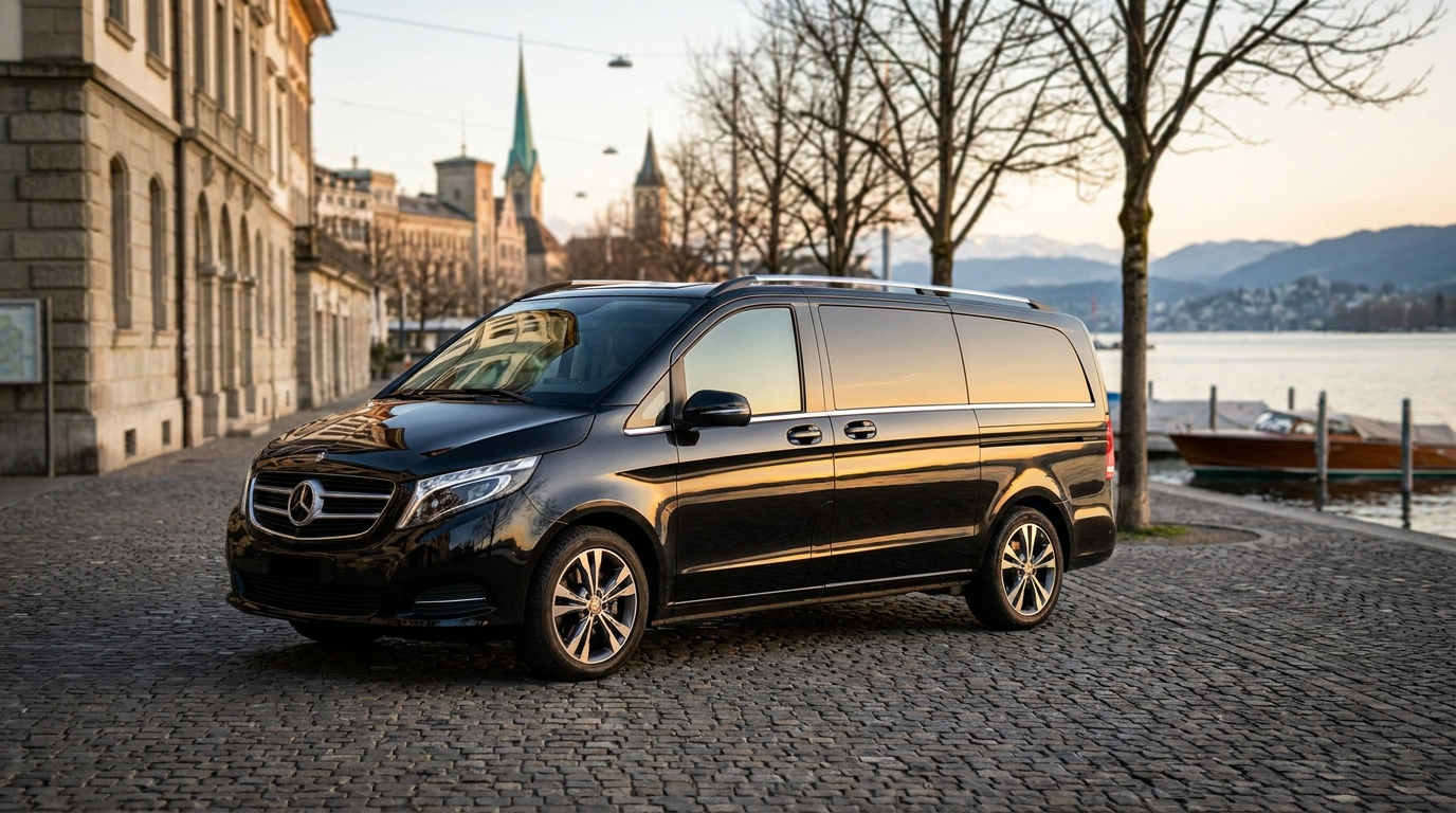 Mercedes V-Class minibus for hire in Zurich, Switzerland