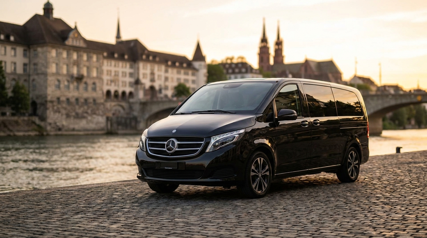 Mercedes V-Class minibus for hire in Basel, Switzerland