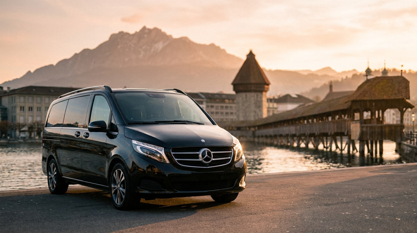 Mercedes V-Class minibus for hire in Lucerne, Switzerland