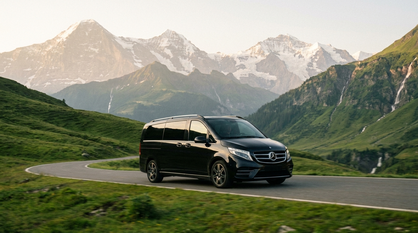 Mercedes V-Class minibus for hire in Interlaken, Switzerland