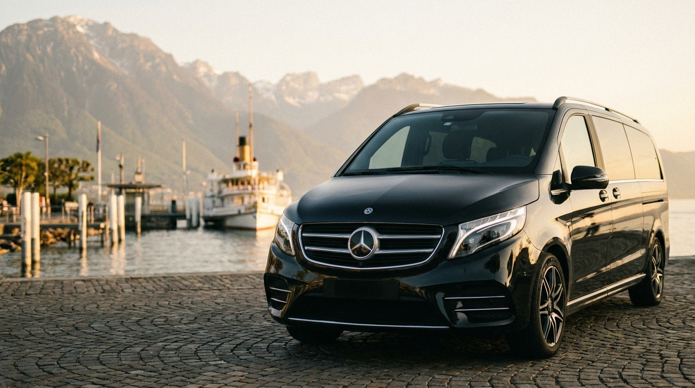 Mercedes V-Class minibus for hire in Lausanne, Switzerland